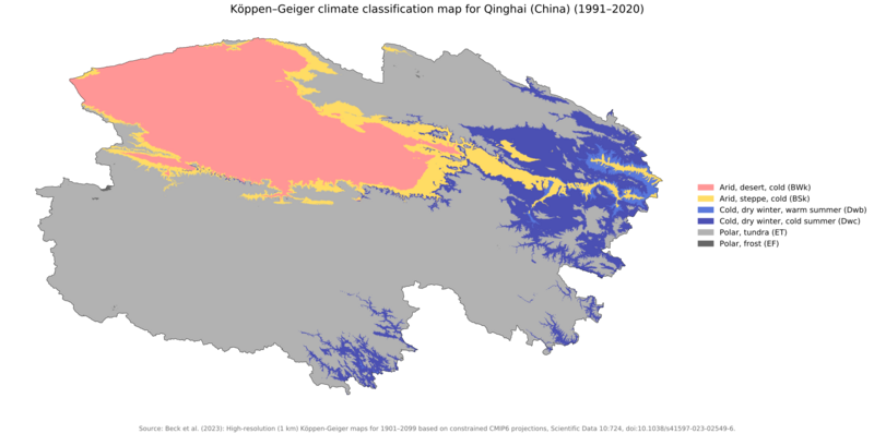 Koppen-Geiger Map v2 CHN Qinghai 1991–2020