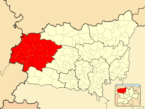 Location of El Bierzo within the province of León