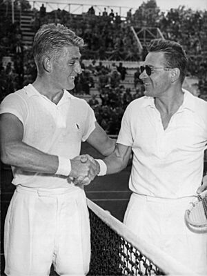 Lew Hoad and Jaroslav Drobny Rome 1953