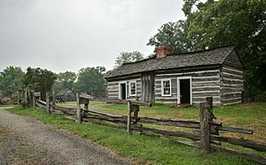 The reconstructed Lincoln family cabin