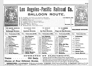 Los Angeles Pacific Railroad Balloon Route advertisement 1905