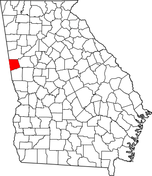 Map of Georgia highlighting Heard County