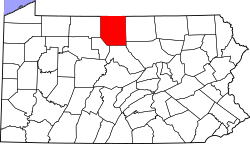 Map of Potter County, Pennsylvania