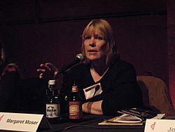 Moser on the panel "Reconsidering the Groupie" at the 2009 Pop Conference, Experience Music Project