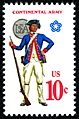 Military Uniforms Continental Soldier 10c 1975 issue U.S. stamp