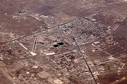 Air photo of part of Monahans facing northeast in 2012