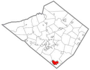 Location of New Morgan in Berks County, Pennsylvania.