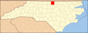 North Carolina Map Highlighting Person County