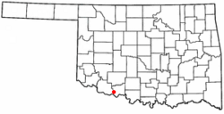 Location of Devol, Oklahoma