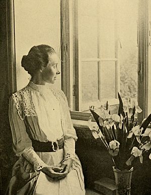 Philippa Fawcett in her room at Newnham College