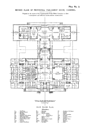 Plan for Old Parliament House, Canberra