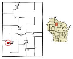 Location of Kennan in Price County, Wisconsin.
