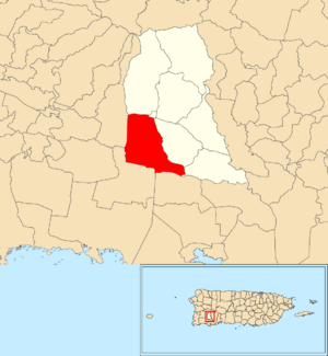 Location of Rayo within the municipality of Sabana Grande shown in red
