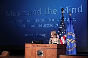 Renée Fleming speaking at NIH May 2019