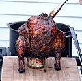 Robb's beer can chicken, Chicago (cropped)