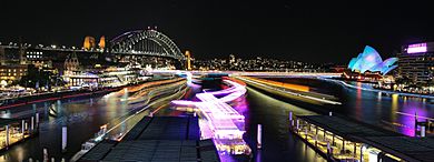 Sydney Harbour during Vivid Sydney 2015