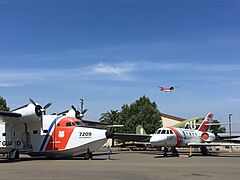 The HU-16 "Albatross" and HU-25 "Guardian" on display at the Aerospace Museum of California