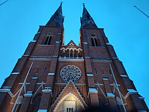 The façade of the Uppsala Cathedral