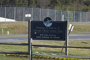 Thomas A Dixon, Jr. Aircraft Observation Area sign