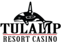 Tulalip Resort Casino whale logo with black letters