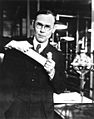 Wallace Carothers, in the lab