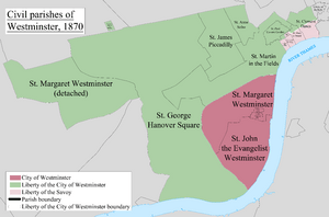 Westminster Civil Parish Map 1870