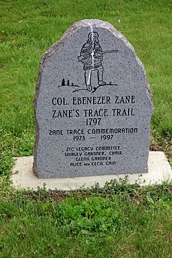 Zane's Trace Trail commemorative stone - National Road Museum - DSC02760