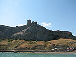 Sudak fortress on the top of a hill