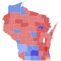 2016 United States Senate election in Wisconsin results map by county