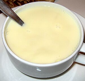 A cup of hot soy milk (3076343897)