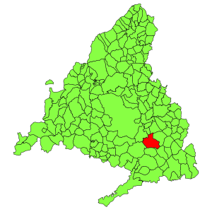 Location of Arganda del Rey in Madrid