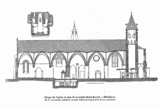 Basilique Saint-Seurin Coupe (Lacourrière 1850)