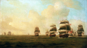 Beginning of Knowles' action off Havana, 1 October 1748 RMG BHC0373.tiff