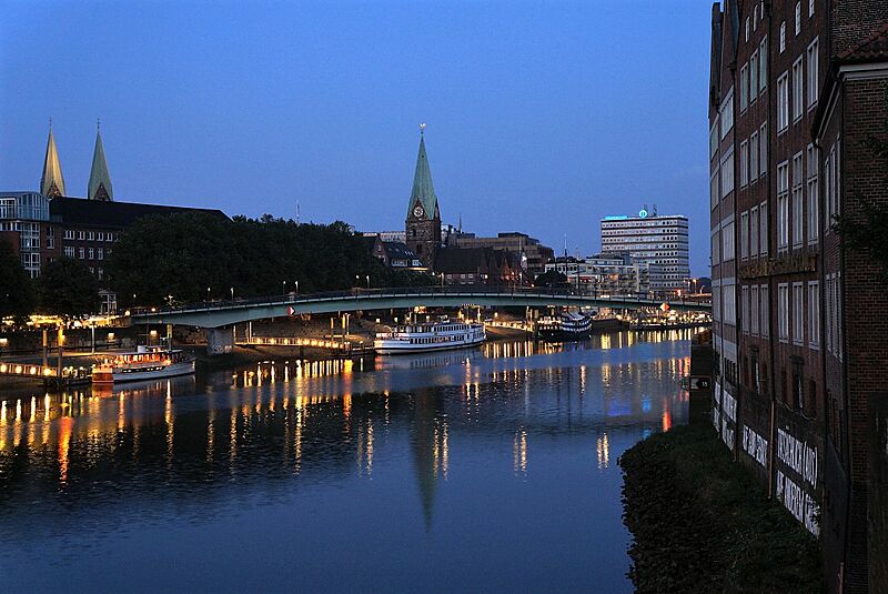 Bremen, Weser und Altstadt, 2016