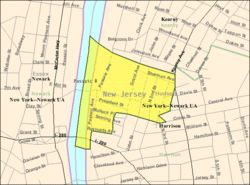 Census Bureau map of East Newark, New Jersey