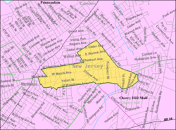 Census Bureau map of Merchantville, New Jersey