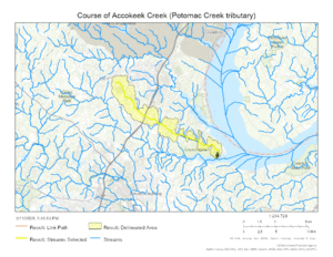 Course of Accokeek Creek (Potomac Creek tributary)