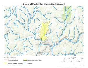 Course of Patchel Run (French Creek tributary)