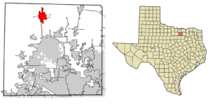 Location of Sanger in Denton County, Texas