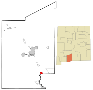 Location within Doña Ana County and State of New Mexico