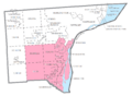 Downriver, MI census map labels