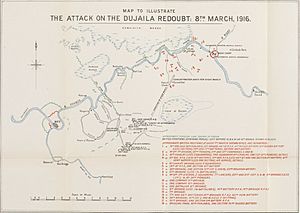 Dujaila Redoubt Map from The Campaign in Mesopotamia 1914-1918. Volume II.jpg