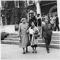 Eleanor Roosevelt with Marshall and Mrs Pibul Songgram of Thailand at Hyde Park, New York - NARA - 195948