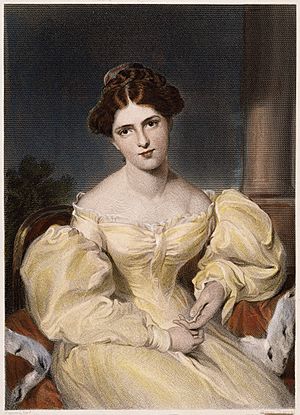 Engraving of Fanny Kemble from before 1830