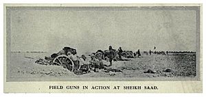Field Guns In Action at Sheikh Saad