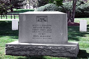 Front view - Hugh S Johnston headstone - Arlington National Cemetery