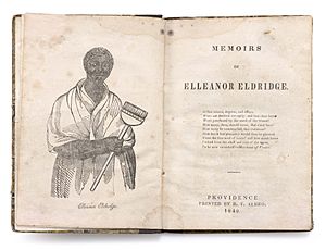 Frontispiece and title page of The Memoirs of Elleanor Eldridge (1840) - Original