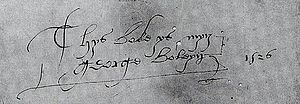 George Boleyn signature