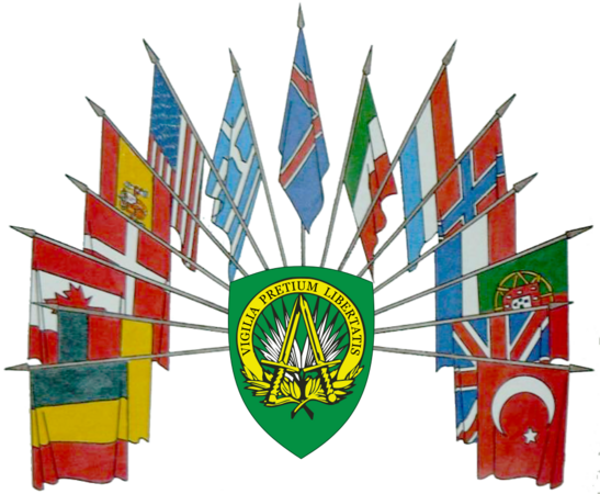 Greater coat of arms of Supreme Headquarters Allied Powers Europe (1982–1999)