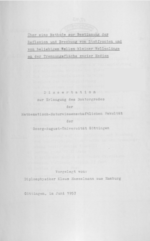 Hasselmann thesis